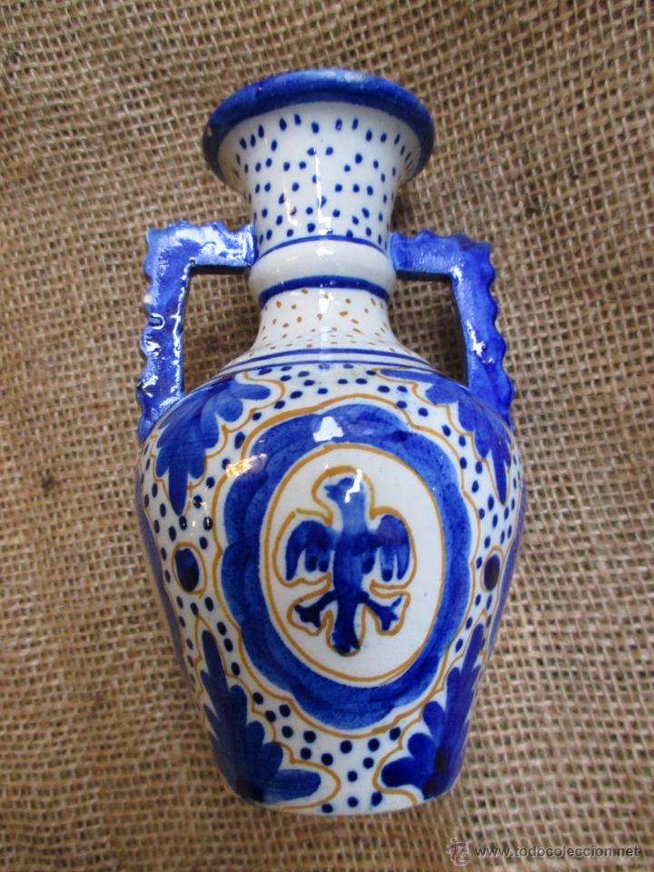 Vintage: PEQUE&Ntilde;O JARRON SOBREMESA - SIN SELLO PERO TALAVERA A&Ntilde;OS 50 16CM 330GR - EXCELENTE
