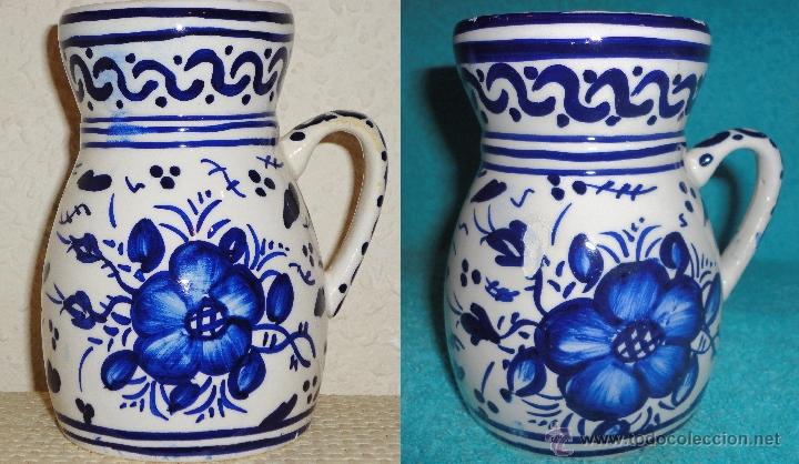 Vintage: 2 JARRAS DE AGUA O VINO, DE CERAMICA. 14 CM ALTO
