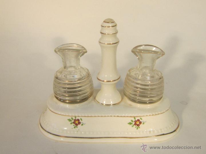 Vintage: VINAGRERA DE PORCELANA PARA ACEITE Y VINAGRE