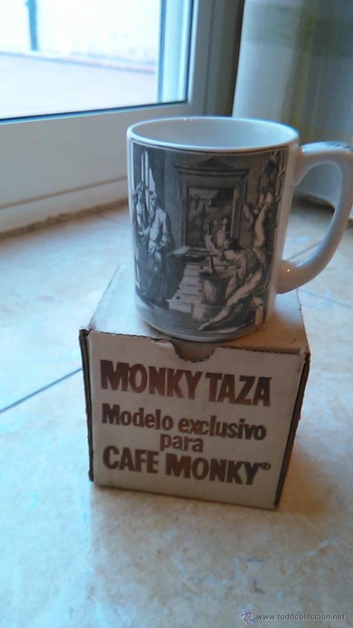 Vintage: ANTIGUA TAZA PROMOCIONAL DE CAF&Eacute;S MONKY -- EN SU CAJA ORIGINAL -- A&Ntilde;OS 60??