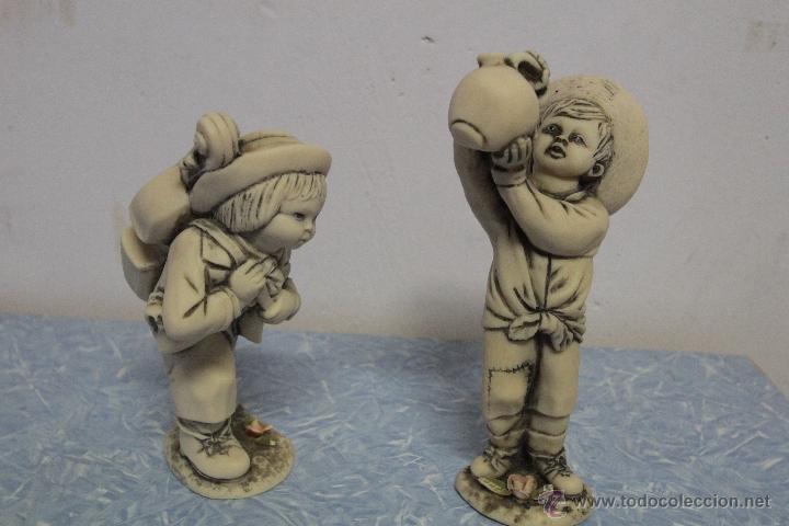 Vintage: pareja de figuras, ni&ntilde;os