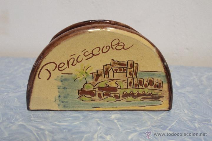 Vintage: Servilletero de cer&aacute;mica, PE&Ntilde;ISCOLA.