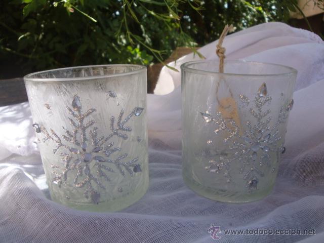 Vintage: 2 vasos de cristal navide&ntilde;o - Foto 3