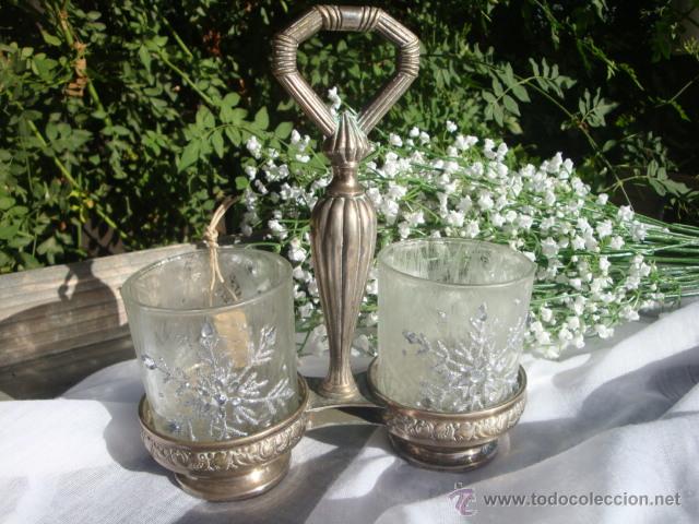 Vintage: 2 vasos de cristal navide&ntilde;o - Foto 4