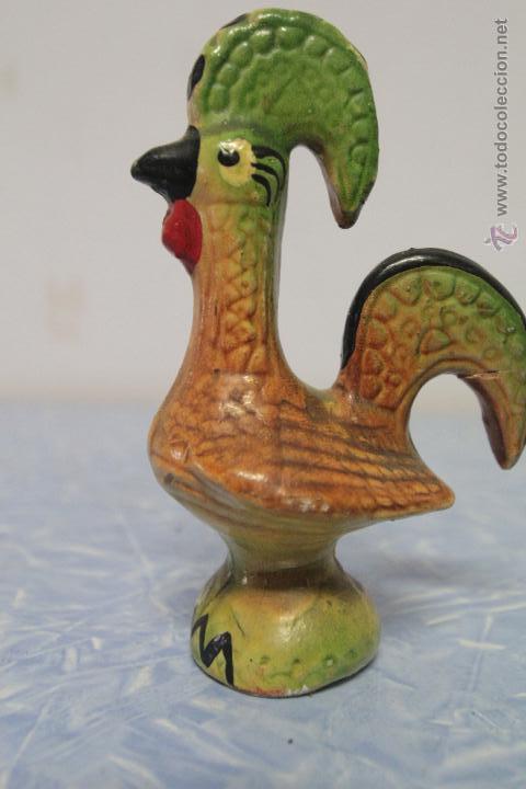 Vintage: Figura gallo, cer&aacute;mica 11cm de altura.