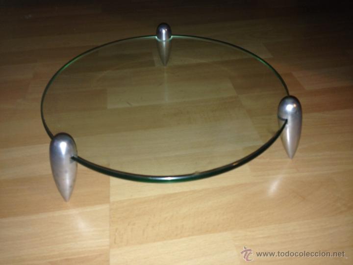 Vintage: Centro de mesa de cristal y acero Leonardo - Foto 1