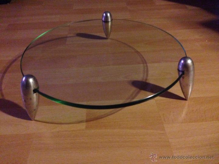 Vintage: Centro de mesa de cristal y acero Leonardo - Foto 2