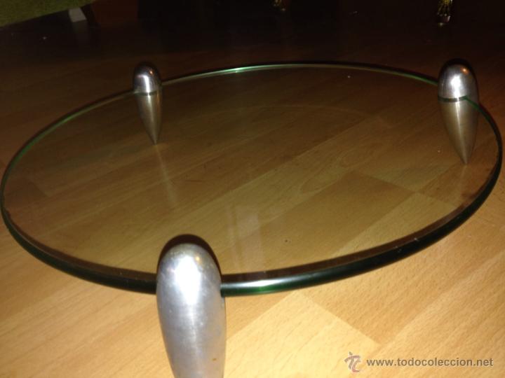 Vintage: Centro de mesa de cristal y acero Leonardo - Foto 3