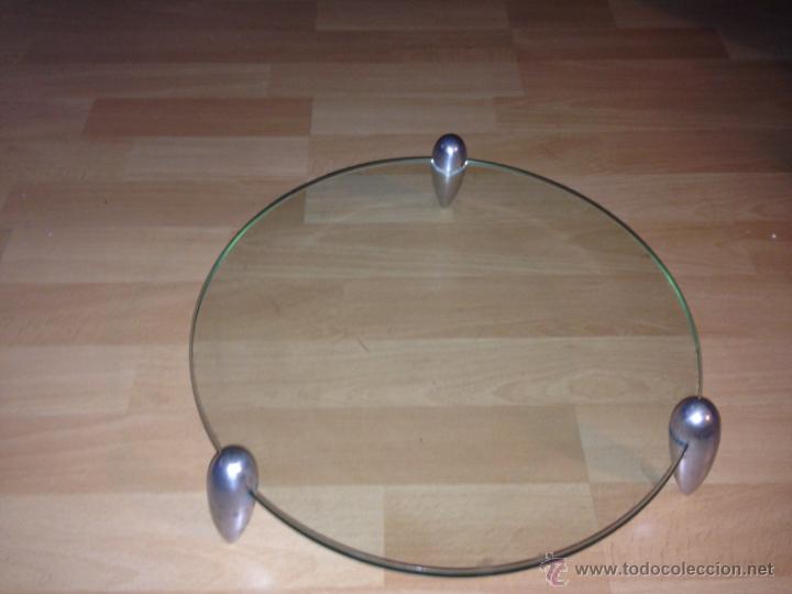 Vintage: Centro de mesa de cristal y acero Leonardo - Foto 4