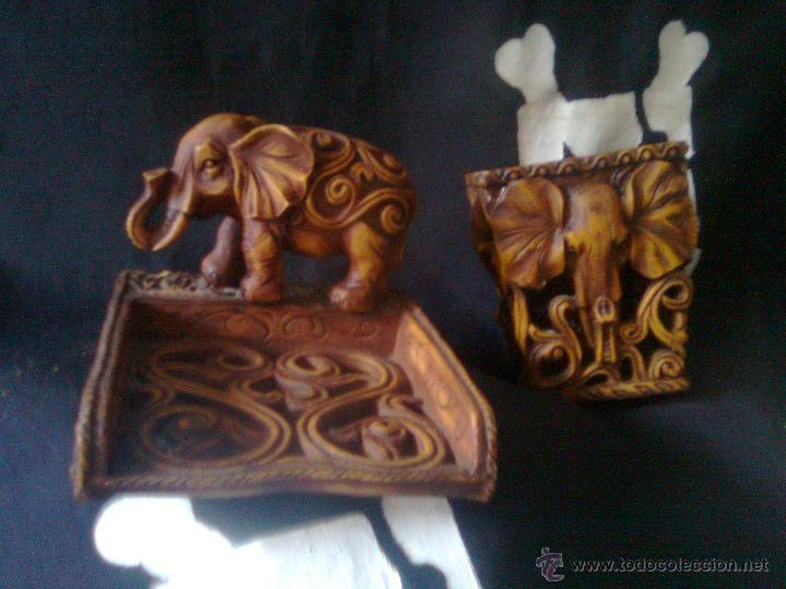 Vintage: Precioso portavelas elefante. Velero en dos piezas 9 cms de altura