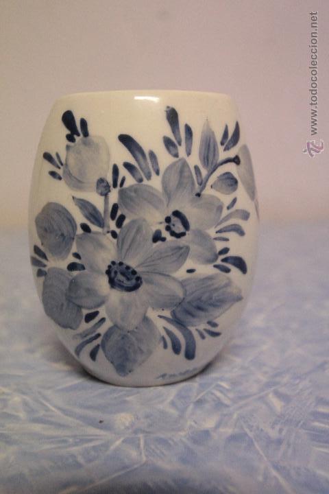 Vintage: PEQUE&Ntilde;O TARRO DE PORCELANA, DECORADO A MANO