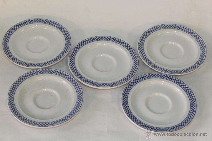 Vintage: 5 PLATOS PARA TAZAS EN PORCELANA DE PORIYASAL