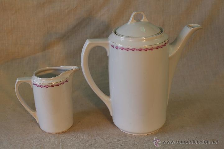 Vintage: CAFETERA Y LECHERA EN PORCELANA - Foto 4
