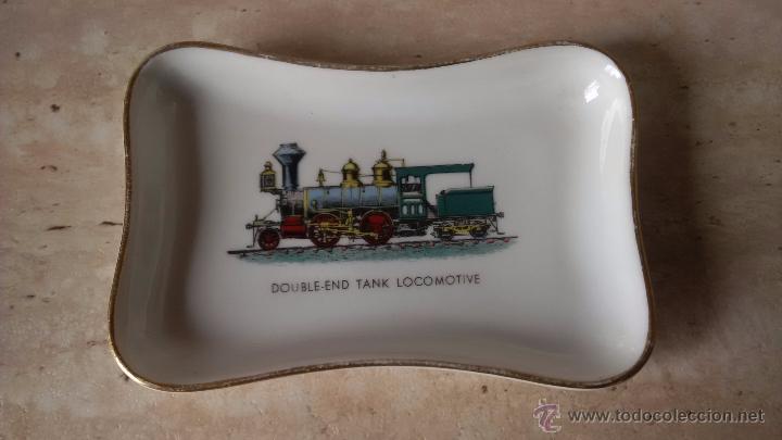Vintage: BANDEJA PORCELANA ANTIGUA LOCOMOTORA