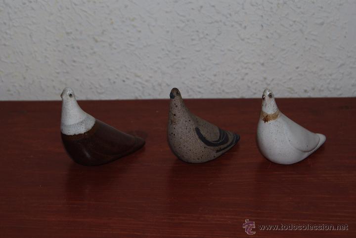 Vintage: TRES PALOMAS DE GRES - FIGURAS DE CER&Aacute;MICA - PALOMA - A&Ntilde;OS 60