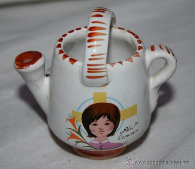 Vintage: PEQUE&Ntilde;A JARRA VINTAGE DE CERAMICA PINTADA RECUERDO DE COMUNION