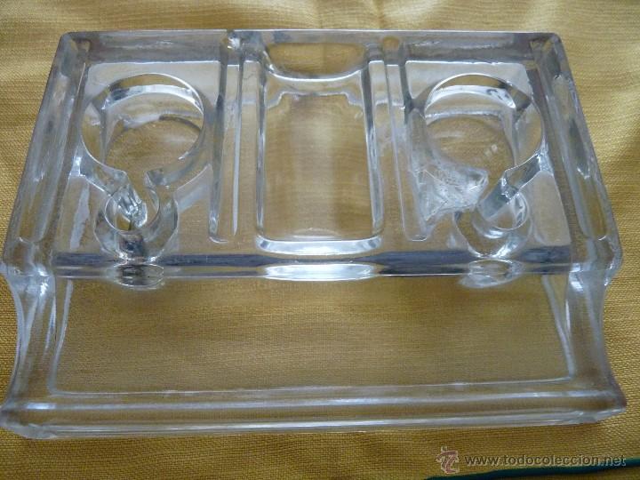 Vintage: TINTERO CRISTAL DOS SENOS. A&Ntilde;OS 50 APROX.
