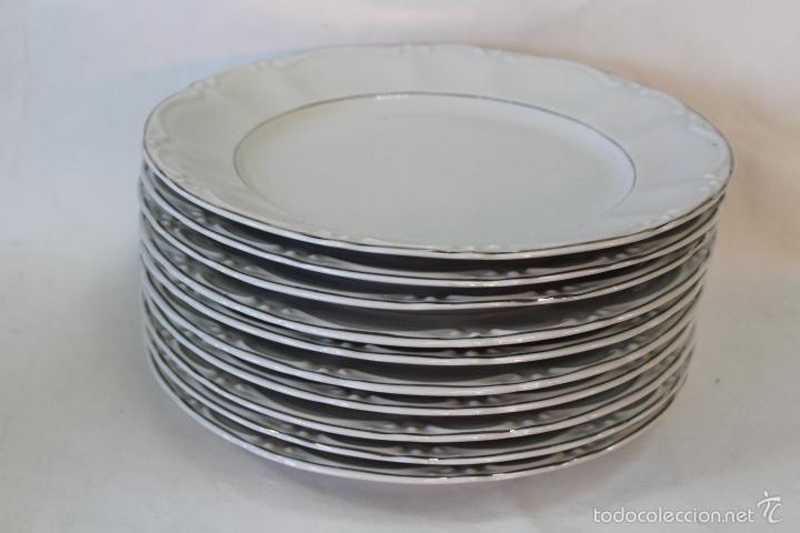 Vintage: 10 PLATOS PLANOS EN PORCELANA DE LEY