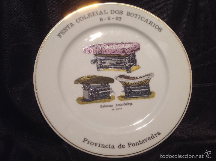 Vintage: 6 Platos 25 cm Fiesta Colexial dos Boticarios a&ntilde;os 91, 92, 93, 94, 95 y 96 Privincia de Pontevedra