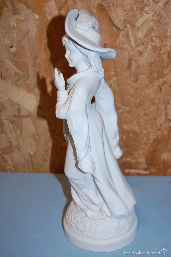 Vintage: DAMA DE &Eacute;POCA EN PORCELANA DE BISCUIT - Foto 5