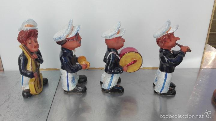 Vintage: 4 M&uacute;sicos de porcelana muy bonitos a&ntilde;os 70, 25 cm altura