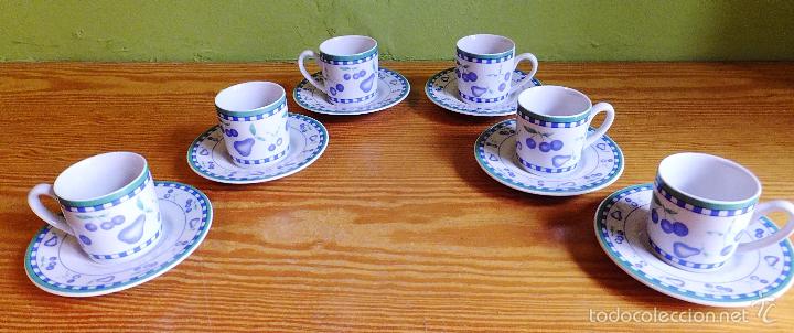 Vintage: Juego 6 tazas y platos de cafe porcelana marca Kopin Indonesia