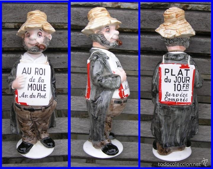 Vintage: BOTELLA DE PORCELANA FINA....tiene una fisura en la cara....parece una botella francesa