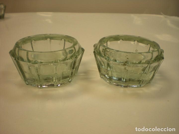 Vintage: pareja de portavelas en cristal