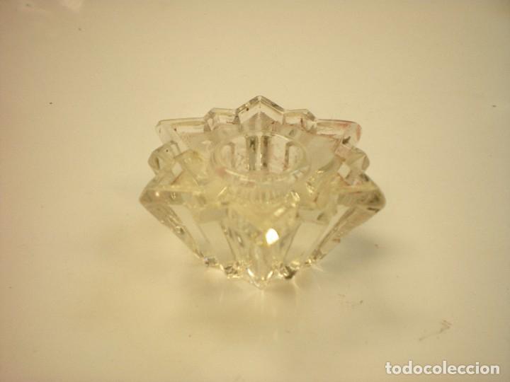 Vintage: portavelas en cristal, 5x5x4cm