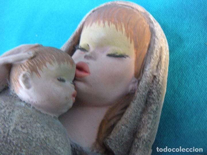 Vintage: VIRGEN CON NI&Ntilde;O EN TERRACOTA.