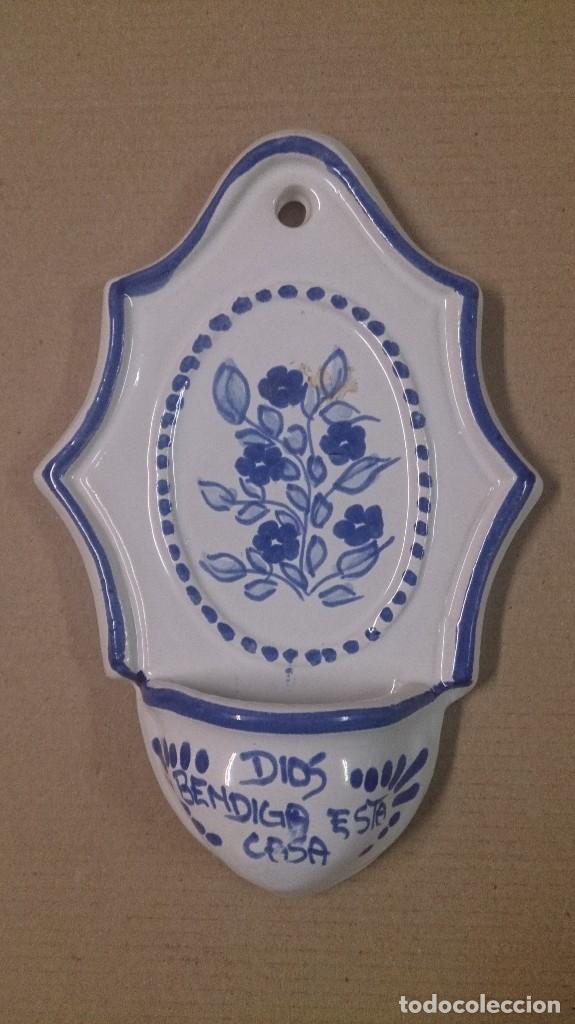 Vintage: Pila benditera en ceramica