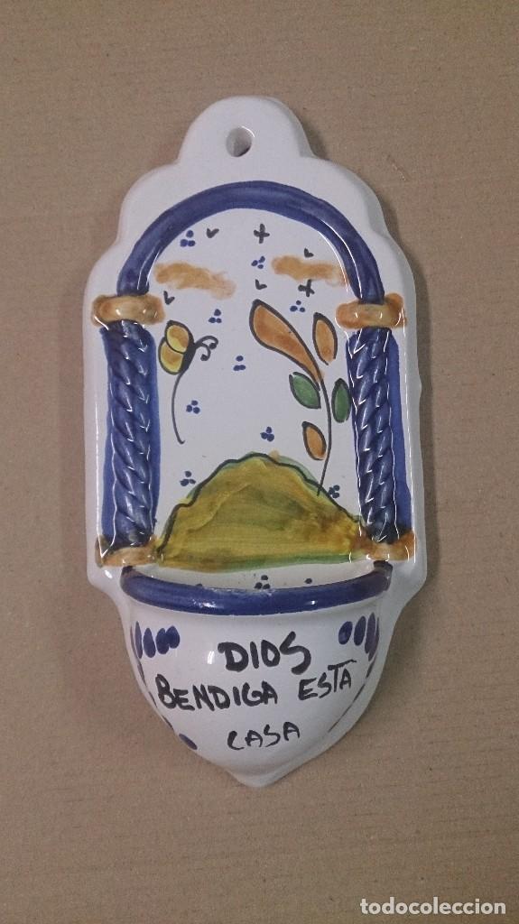 Vintage: Pila benditera en ceramica