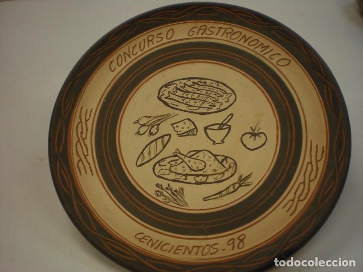 Vintage: plato cer&aacute;mica concurso gastron&oacute;mico de cenicientos a&ntilde;o 1998, di&aacute;metro 23cm