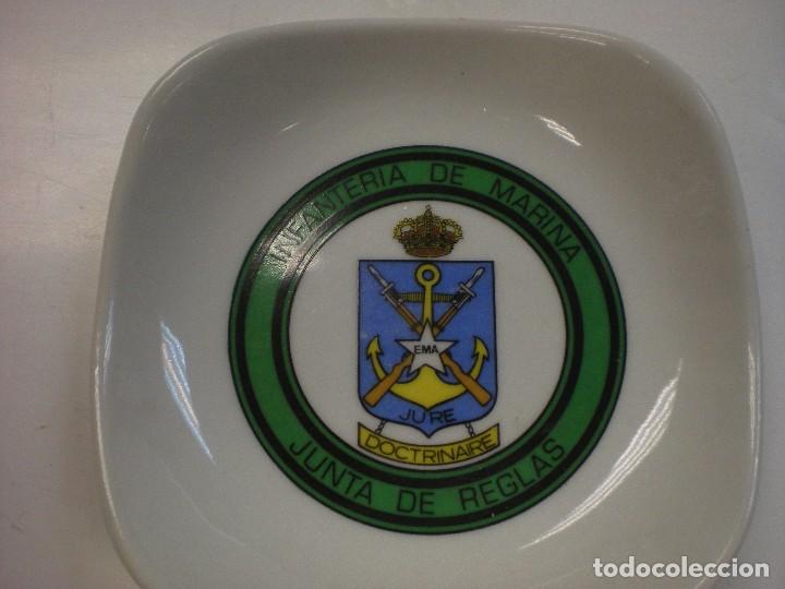 Vintage: Plato para taza de caf&eacute; de Infanter&iacute;a de Marina, Junta de Reglas, di&aacute;metro 13cm