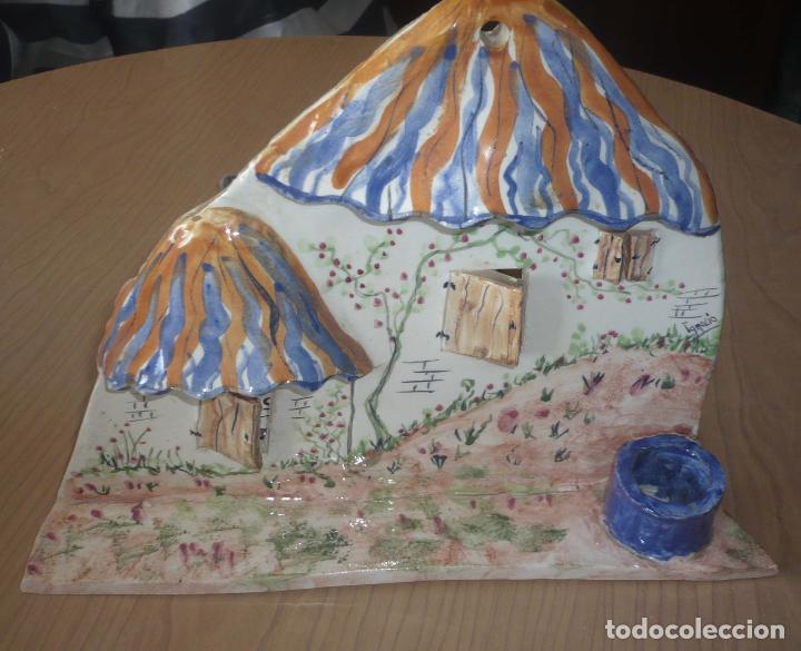 Vintage: PORTAVELA PARED DE CERAMICA Pintada a mano
