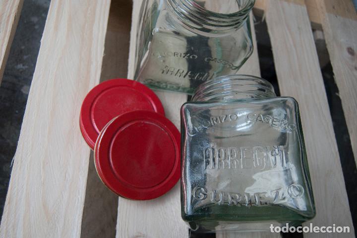 Vintage: Dos tarros de vidrio Chorizo Casero Arregui, Guriezo