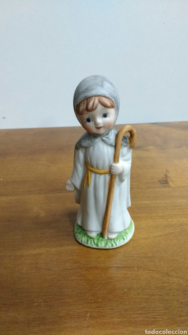 Vintage: Figura pastorcilla. Biscuit. 12 cms - Foto 1