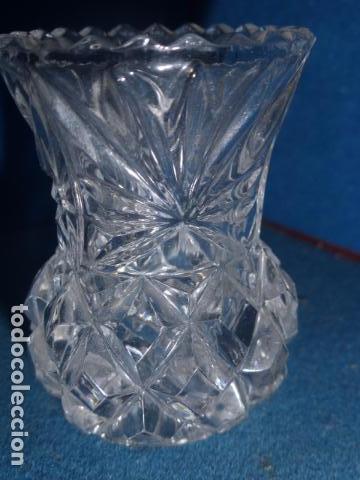 Vintage: JARRON O PORTA VELAS DE CRISTAL TALLADO.