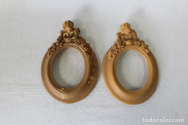 Vintage: 2 marcos portafotos en resina - poliuretano ideal para pintar y decorar
