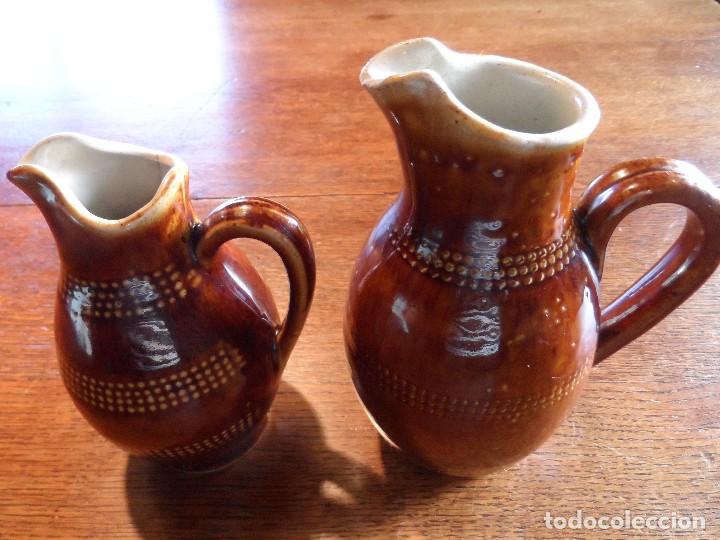 Vintage: PRECIOSA PAREJA DE JARRAS DE GRES VIDRIADO ARTESANAL DE LA REGI&Oacute;N DE GARONE ,FRANCIA, A&Ntilde;OS 60