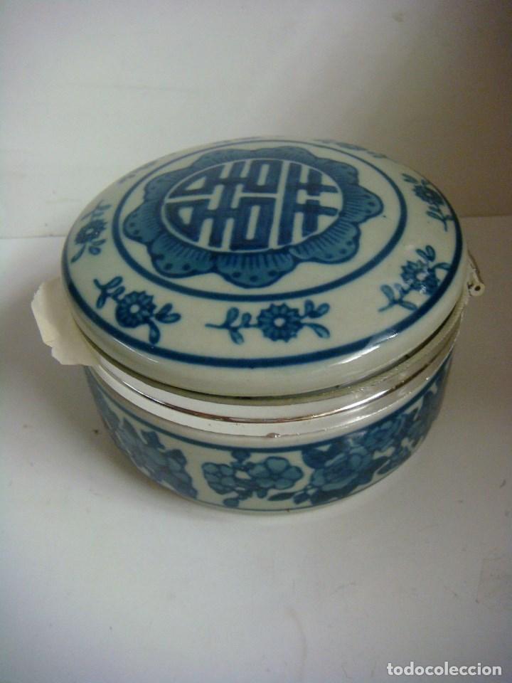 Vintage: CAJITA JOYERO EN PORCELANA COLOR AZUL