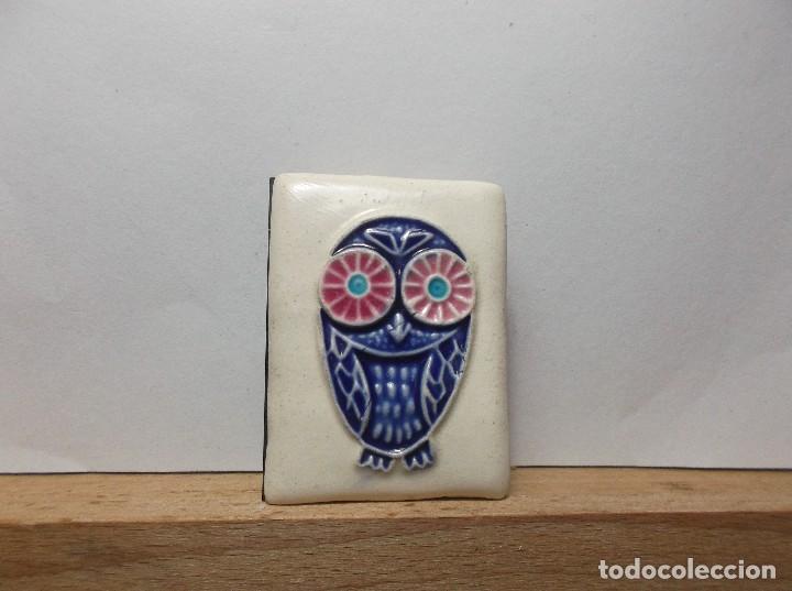 Vintage: BUHO DE CERAMICA CON CAJA DE CERILLA.