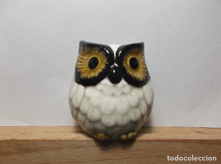 Vintage: BUHO DE CERAMICA PORTA PALILLOS DENTALES.