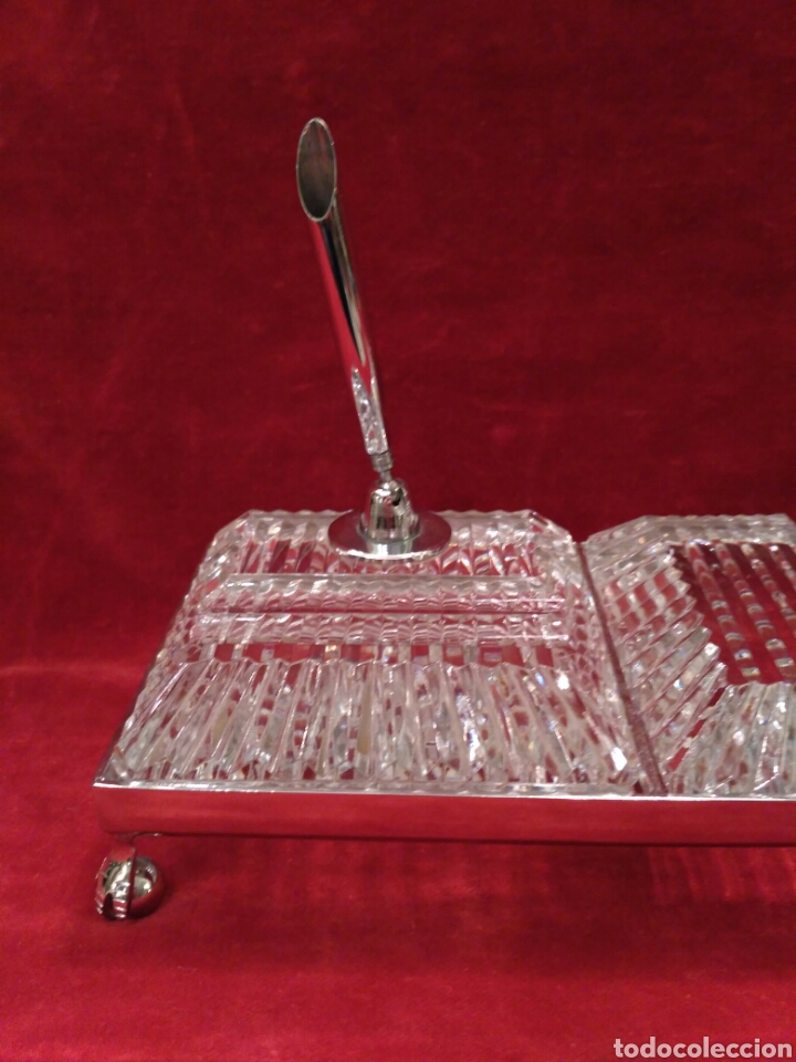 Vintage: Escriban&iacute;a de cristal tallado de los a&ntilde;os 70 - Foto 2