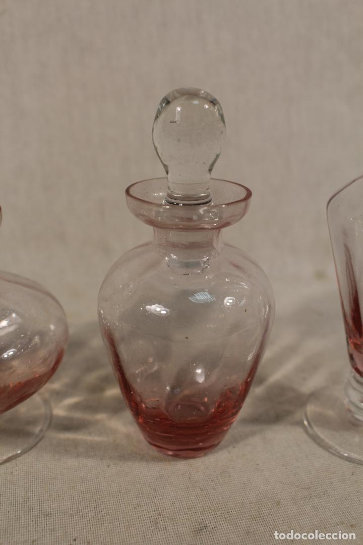 Vintage: set de 4 perfumeros en cristal rosa - Foto 2