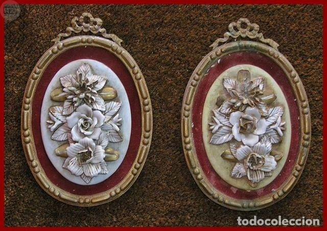 Vintage: 2 CUADROS MOTIVOS FLORALES