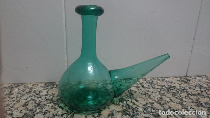 Vintage: ANTIGUO PORRON CRISTAL VERDE SOPLADO