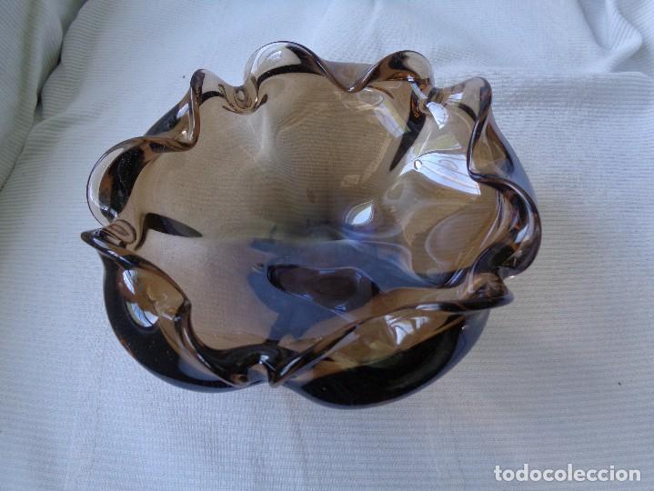 Vintage: BONITO CENICERO DE MURANO EN COLOR HUMO Y MARRON - A&Ntilde;OS 70