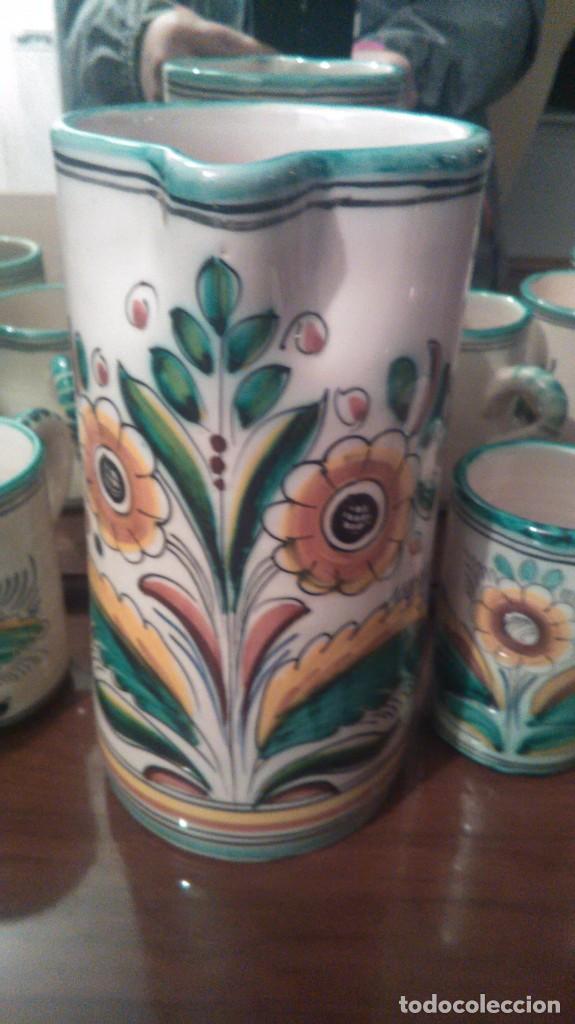 Vintage: Juego de jarron y 5 tazas,cer&aacute;mica de Toledo