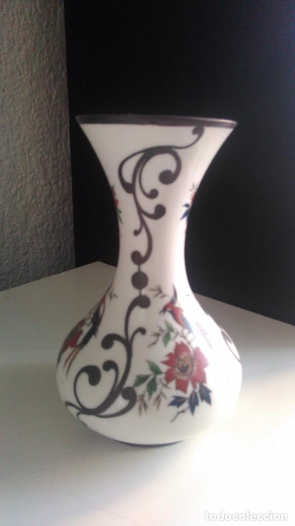 Vintage: BONITO JARRON DE CERAMICA ARTLYNSA. DECORADA A MANO, 15 CM. ALTURA